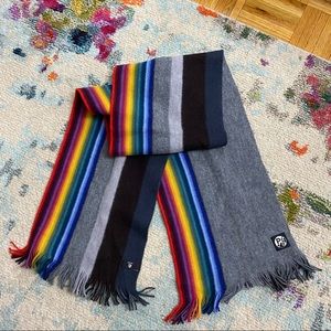 PS Paul Smith rainbow stripe edge reversible scarf